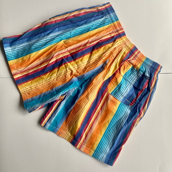 Faconnable Mens Swimtrunks Bathing Suit Multi Color Stripped Pattern Size M - Picture 5 of 9